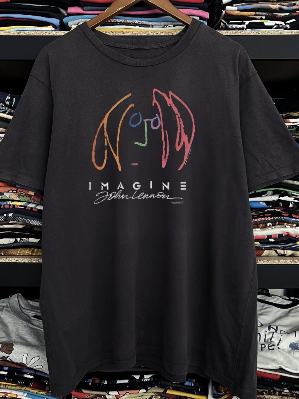 Rare John Lennon Imagine Washed Black Tee